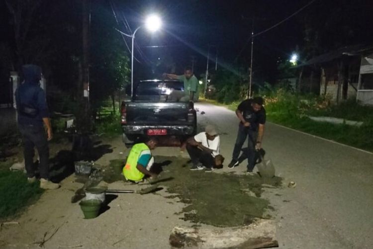 Ruas Jalan Provinsi di Sekitar Betun Ditambal Dinas PUPR Malaka
