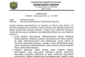 Tegas ! Pemkab Malaka Imbau Warga Tertib Kawasan Tanpa Rokok