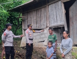 Kapolsek Sasitamean Pantau Lokasi Longsor di Babotin, Tiga Rumah Warga Rusak