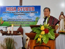 Uskup Atambua Pimpin Misa Syukur Panen di Paroki Kamanasa, Wabup HMS: Kita Patut Bersyukur Kepada Tuhan