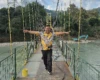 Menyeberang Hingga Kampung Numbei, HMS Kagum Melihat Kemegahan Jembatan Gantung yang Hampir Rampung