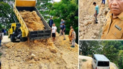 Dinas PUPR Malaka Timbun Jalan Longsor di Kilometer 10 Lotas Rinhat, Akses Betun Rinhat Kembali Diperkuat